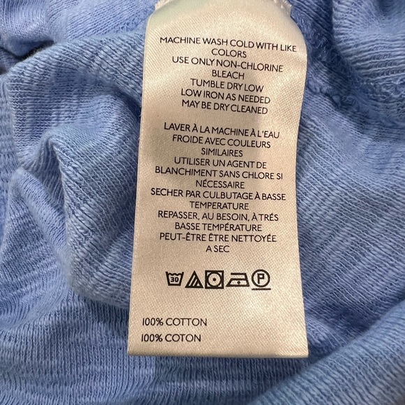 We The Free Vibrant Blue Knit Top Size L Elbow Length 100% Cotton - Picture 7 of 9